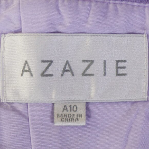 AZAZIE size A10 lilac fit/flare full-length gown 100% polyester dry clean only - Picture 12 of 16